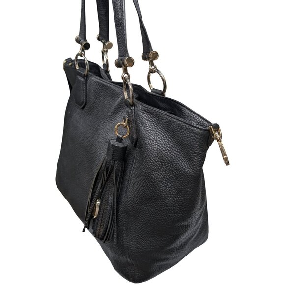 Michael Kors Frances Large Grab Leather Tote Shoulder Bag Tassel Charm 15" - Picture 10 of 13